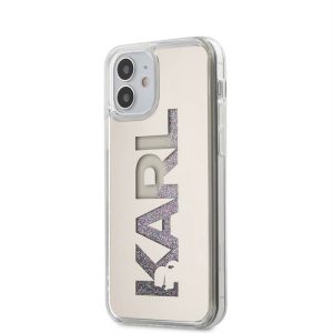 Apple iPhone 12 Mini KARL LAGERFELD KLHCP12SKLMLGR Liquid Glitter TPU Husă spate - Argint