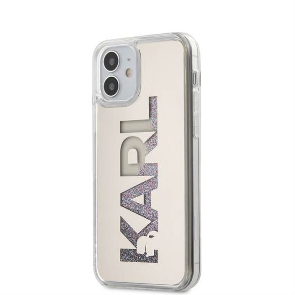 Apple iPhone 12 Mini KARL LAGERFELD KLHCP12SKLMLGR Liquid Glitter TPU Husă spate - Argint