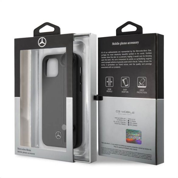 Husă din piele Apple iPhone 12 Mini Mercedes MEHCP12SLSSBK - neagră
