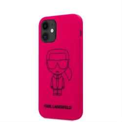   HUSĂ! - Husa din spate din silicon lichid pentru Apple iPhone 12 Mini KARL LAGERFELD KLHCP12SSILFLPI - magenta