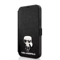   HUSĂ! - Husă carte Apple iPhone 12 Pro Max KARL LAGERFELD KLFLBKP12LIKMSBK - neagră