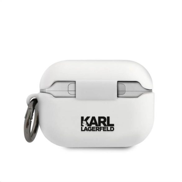 Suport Apple Airpods Pro KARL LAGERFELD KLACAPSILGLWH din silicon lichid - alb