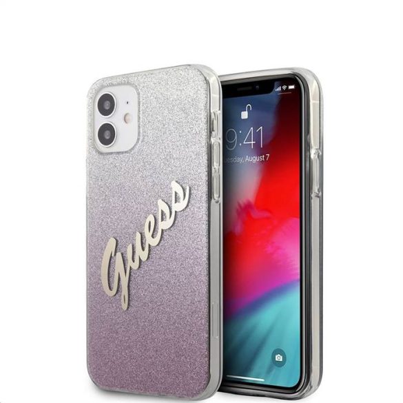 Husa din spate Apple iPhone 12 Mini GUESS GUHCP12SPCUGLSPI - roz