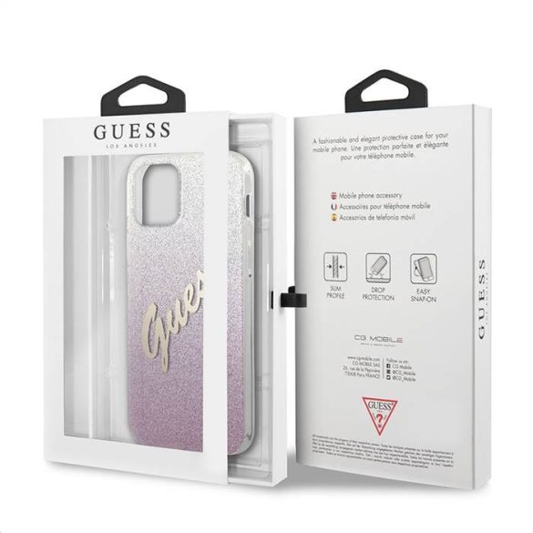 Husa din spate Apple iPhone 12 Mini GUESS GUHCP12SPCUGLSPI - roz