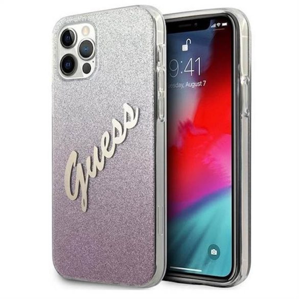 Husa din spate Apple iPhone 12 Pro Max GUESS GUHCNP12LPCUGLSPI - roz