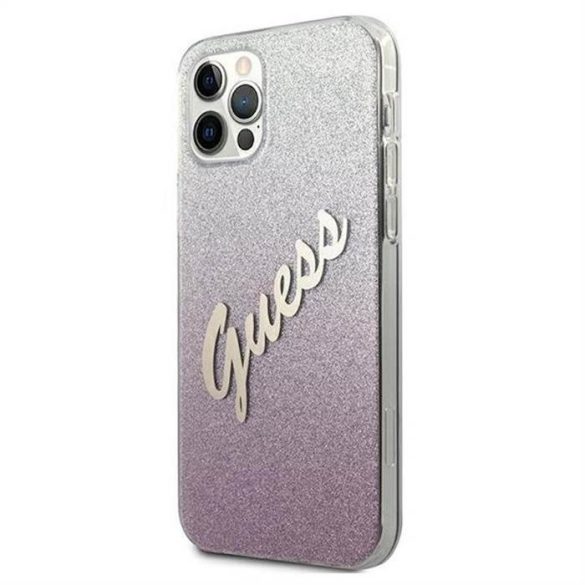 Husa din spate Apple iPhone 12 Pro Max GUESS GUHCNP12LPCUGLSPI - roz