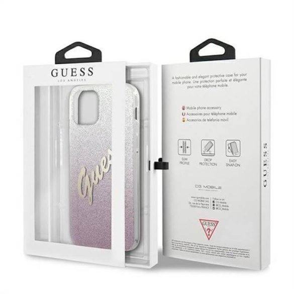 Husa din spate Apple iPhone 12 Pro Max GUESS GUHCNP12LPCUGLSPI - roz