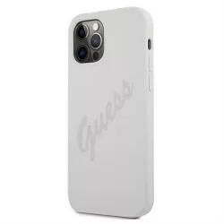  HUSĂ! - Husă din spate din silicon lichid pentru Apple iPhone 12 Mini GUESS GUHCP12SLSVSCR - albă