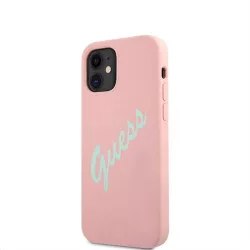   HUSĂ! - Husă din spate din silicon lichid pentru Apple iPhone 12 Mini GUESS GUHCP12SLSVSPG - roz