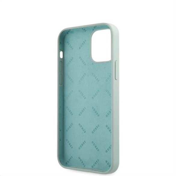 Husă din spate din silicon lichid pentru Apple iPhone 12/12 Pro GUESS GUHCP12MLSVSBF - Albastru deschis