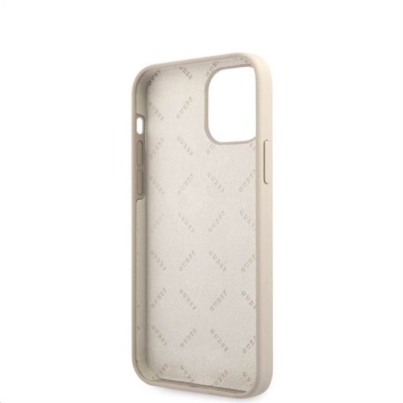 Husă din spate din silicon lichid pentru Apple iPhone 12 Pro Max GUESS GUHCP12MLSVSGP - gri deschis