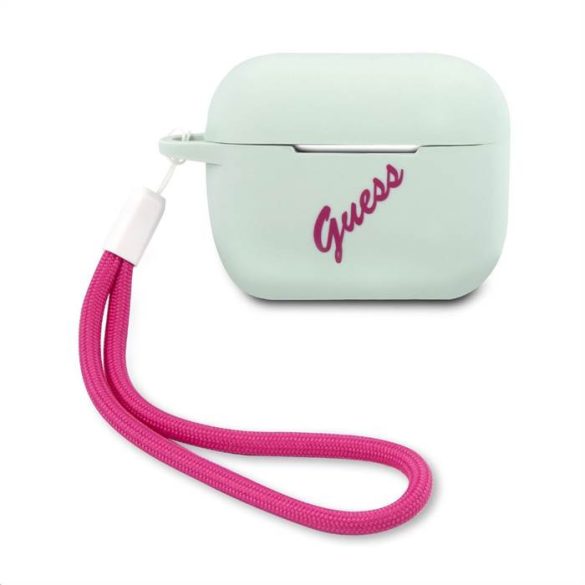 Suport Apple Airpods Pro GUESS GUACAPLSVSBF din silicon lichid - Albastru deschis