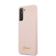   Husă spate din silicon lichid GUESS GUHCS21MLSLMGLP pentru Samsung S21 Plus - roz