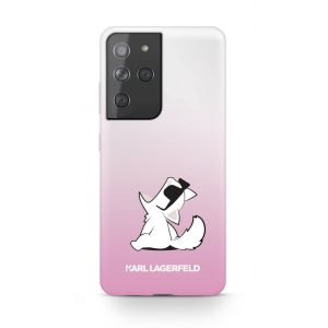 Husă din spate TPU KARL LAGERFELD KLHCS21MCFNRCPI pentru Samsung S21 Ultra - roz