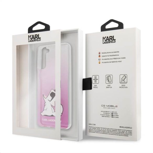 Husă din spate TPU KARL LAGERFELD KLHCS21MCFNRCPI pentru Samsung S21 Ultra - roz