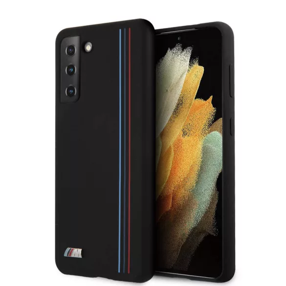 HUSĂ! - Samsung S21 Ultra BMW BMHCS21LSIVTBK Capac spate din silicon lichid - negru