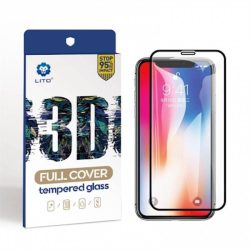   Film de sticlă cu acoperire completă 3D HD pentru Apple iPhone XS Max/11 Pro Max Lito - negru