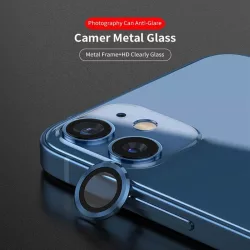   Apple iPhone 12 Pro Lito S+ 3D Metal Camera Folie protecție ecran - Albastru