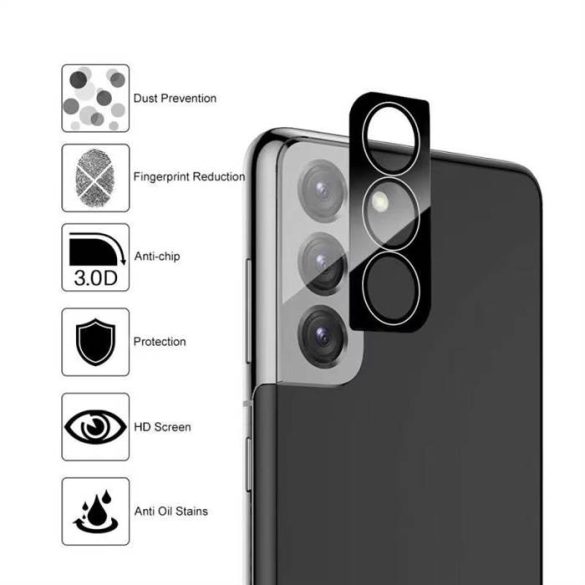 Samsung S21/S21 Plus Lito S+ 3D Metal Camera Folie protecție ecran - Negru