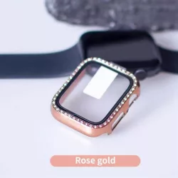   iWatch 4/5/6/SE 44mm Lito S+ Husă frontală din sticlă cu cioburi - Rose Gold