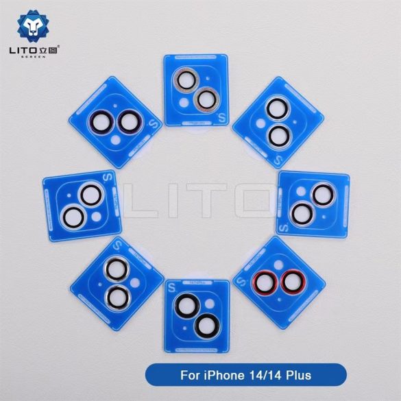 Apple iPhone 14/14 Plus Lito S+ Film de protecție metalic pentru cameră foto 3D - Silver Stone