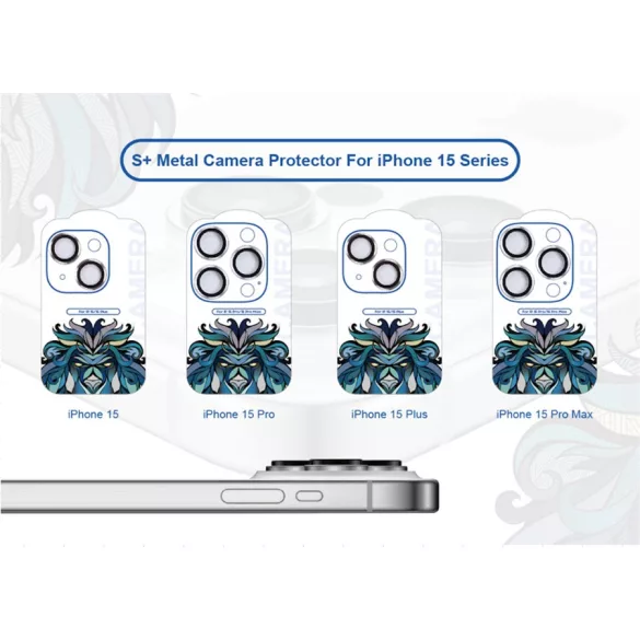 Apple iPhone 15 Pro/15 Pro Max Lito S+ original AR 3D Metal Film de protecție din sticlă - negru