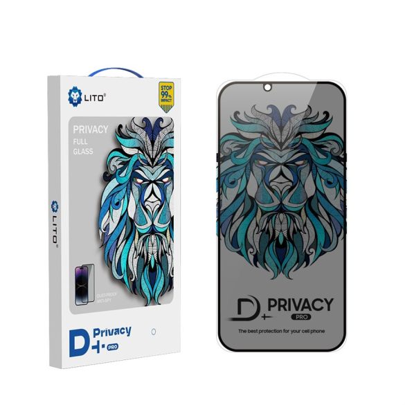 Apple iPhone 14 Pro Max Lito D+ Pro 2.5D Film de sticlă de confidențialitate completă - negru