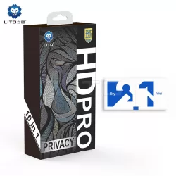   Apple iPhone 12 Pro Max Lito HD Pro ESD 2.5D Film de sticlă de confidențialitate completă - negru