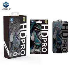   Apple iPhone 15 Lito HD Pro ESD 2.5D Film de sticlă de confidențialitate completă - negru