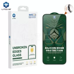   Apple iPhone 15 Lito D+ Ultra Silicone Edge 2.5D Full Glass Film - Negru