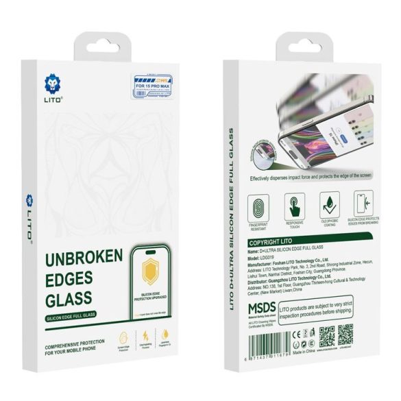 Apple iPhone 15 Lito D+ Ultra Silicone Edge 2.5D Full Glass Film - Negru