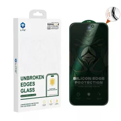   Apple iPhone 15 Lito D+ Ultra Silicone Edge Privacy 2.5D Full Glass Film - Negru