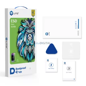 Apple iPhone 15 Pro Lito D+ PRO ESD Dust Proof 2.5D Full Glass Film - Negru