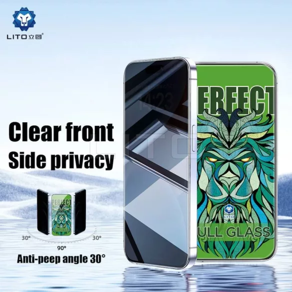 Apple iPhone 17 Pro Lito D+ Max Strong Edge Privacy 2.5D Full Glass Film - Negru