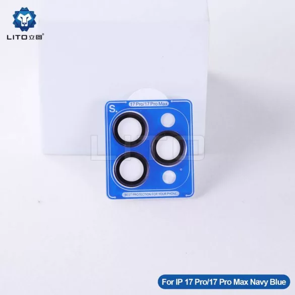 Apple iPhone 17 Pro/17 Pro Max Lito S+ Aluminiu Film de protecție pentru cameră - albastru închis