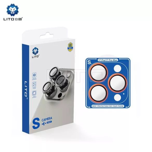 Apple iPhone 17 Pro/17 Pro Max Lito S+ Aluminiu Film de protecție pentru cameră - Portocaliu