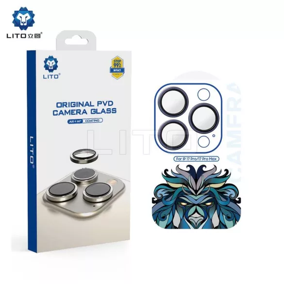 Apple iPhone 17 Pro/17 Pro Max Lito Titanium AR Camera Film de protecție - albastru închis