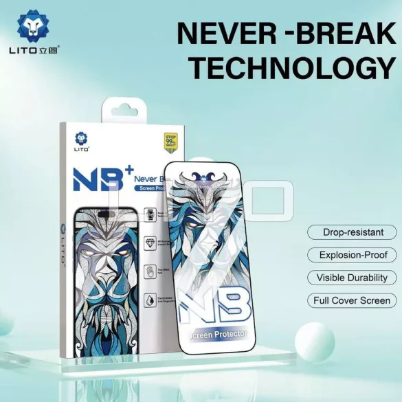 Apple iPhone 15 Lito NB+ Ceramic 2.5D Full Glass Film - Negru