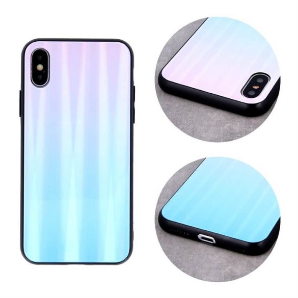 Spate din sticlă Aurora Samsung S20 Plus - albastru deschis-roz