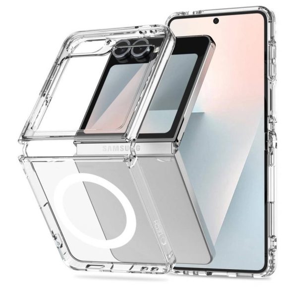 HUSĂ! - Samsung Z Flip 6/7 FE Tech-Protect FlexAir Magsafe Back Cover - Transparent