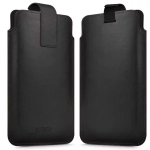 HUSĂ! - Tech-Protect SM65 Universal Pull-on Holster din piele dimensiune 6.0-6.9 inch - Negru