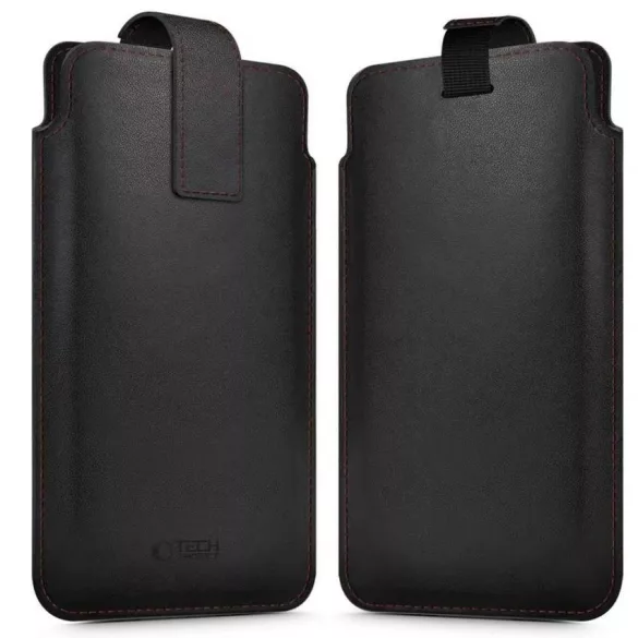 HUSĂ! - Tech-Protect SM65 Universal Pull-on Holster din piele dimensiune 6.0-6.9 inch - Negru