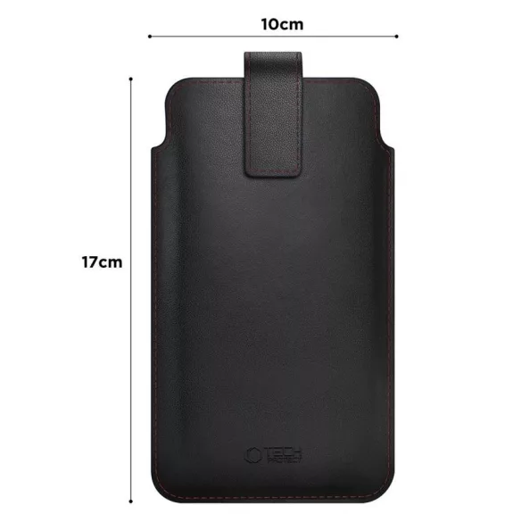 HUSĂ! - Tech-Protect SM65 Universal Pull-on Holster din piele dimensiune 6.0-6.9 inch - Negru