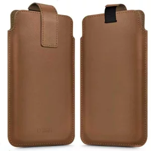 HUSĂ! - Tech-Protect SM65 Universal Pull-on Holster din piele dimensiune 6.0-6.9 inch - Brown