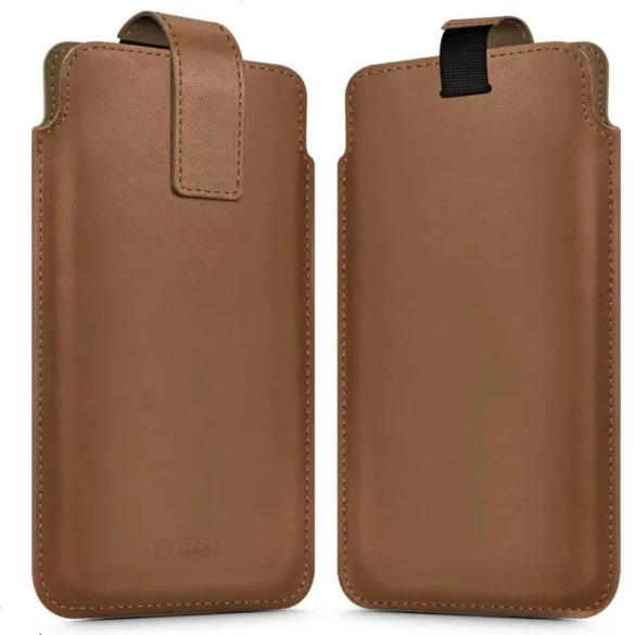 HUSĂ! - Tech-Protect SM65 Universal Pull-on Holster din piele dimensiune 6.0-6.9 inch - Brown