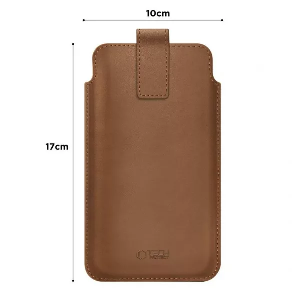 HUSĂ! - Tech-Protect SM65 Universal Pull-on Holster din piele dimensiune 6.0-6.9 inch - Brown