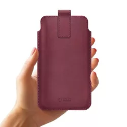   HUSĂ! - Tech-Protect SM65 Universal Pull-on Holster din piele dimensiune 6.0-6.9 inch - Bordeaux