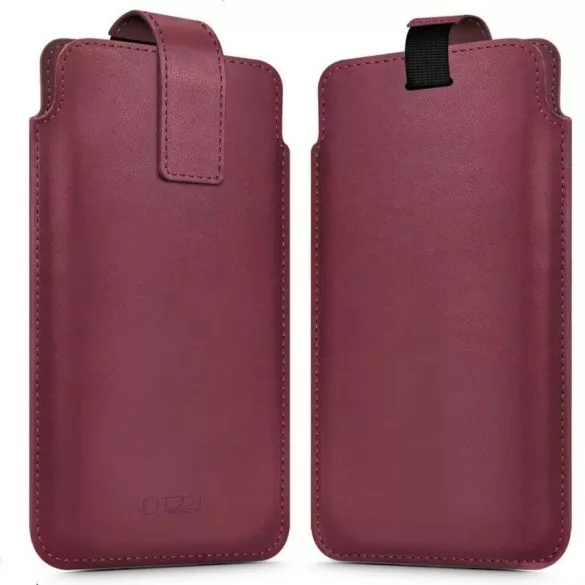 HUSĂ! - Tech-Protect SM65 Universal Pull-on Holster din piele dimensiune 6.0-6.9 inch - Bordeaux