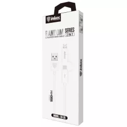 Cablu de date INKAX CK-35 2in1 Lightning+Micro USB 1M - Alb