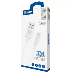 Cablu de date INKAX CK-49 Lightning 3M - Alb